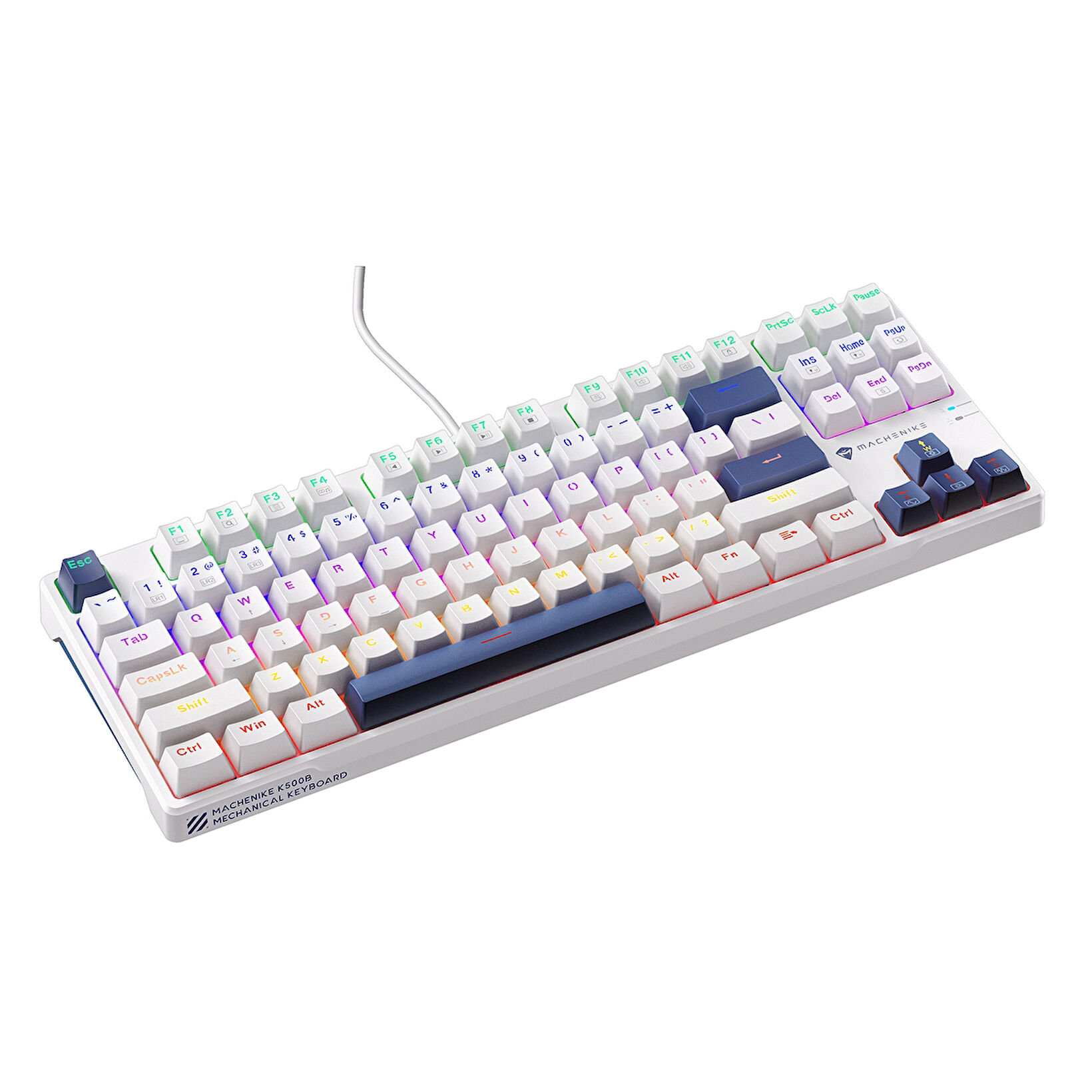 Machenike K500B-B87 Wired Mechanical Keyboard – 87-Key Red Switches Hot-Swappable RGB Backlight