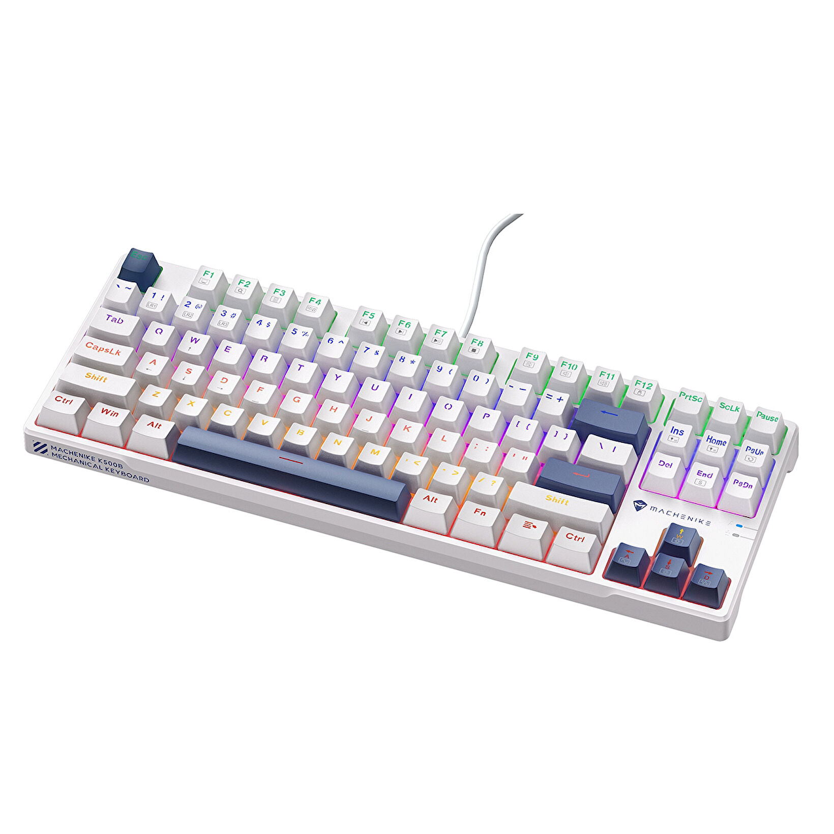 Machenike K500B-B87 Wired Mechanical Keyboard – 87-Key Red Switches Hot-Swappable RGB Backlight