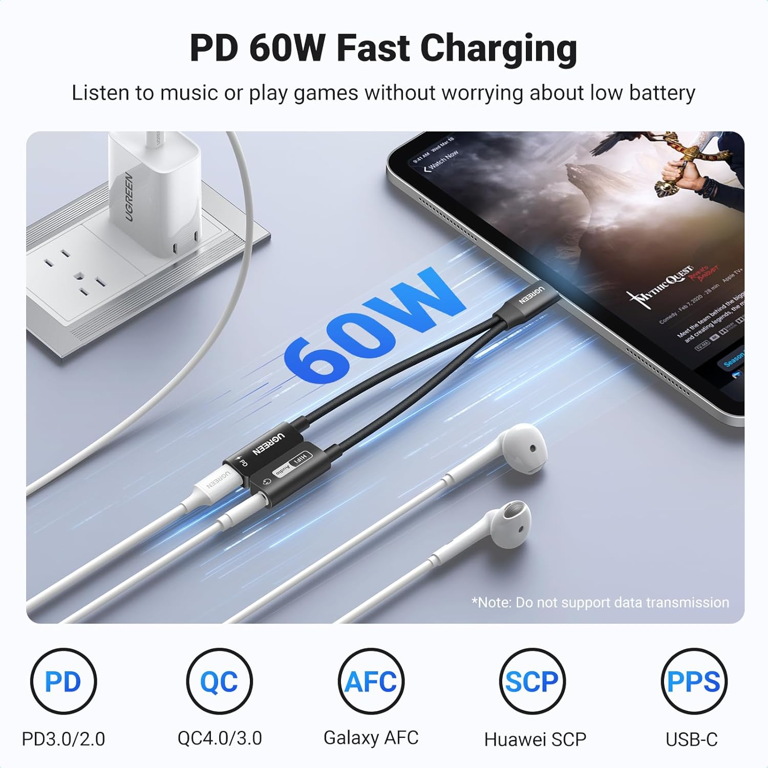 Ugreen 2-in-1 Charge & Audio USB-C Adapter