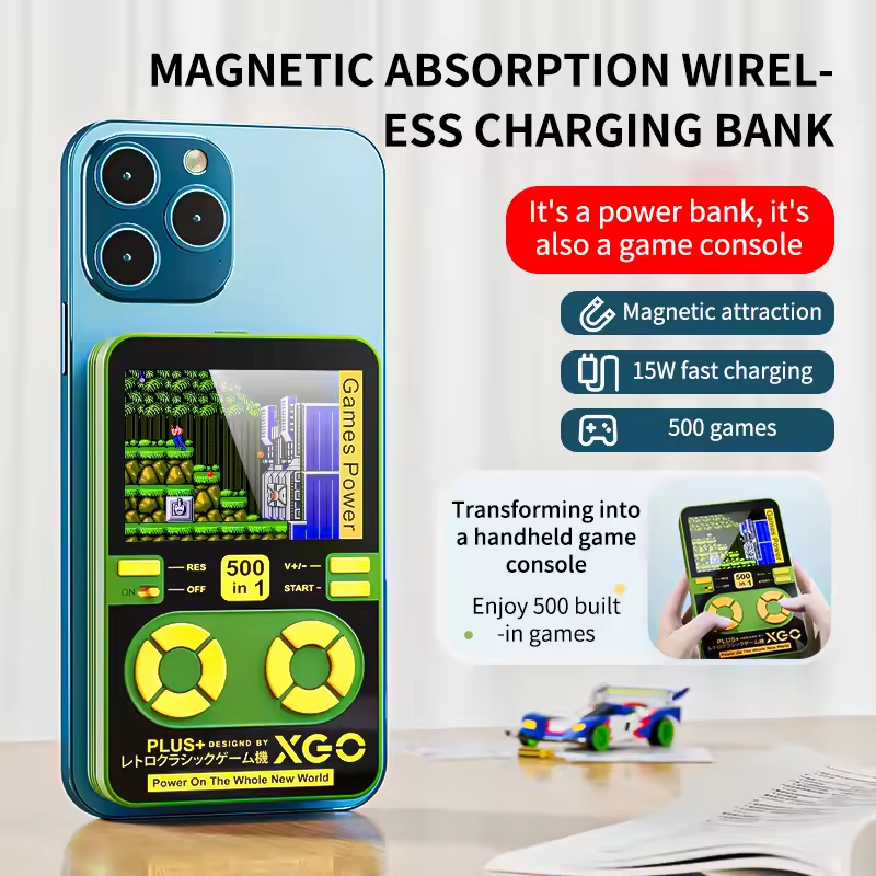 Creative Retro Game Console 5000mah Wireless Magnetic Power Bank