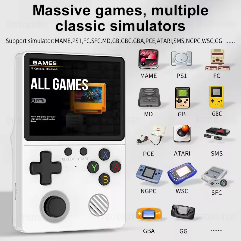 GB350 Handheld Game Player For PS1/GBA Built-in 20000+ Games 3.5Inch IPS Screen Linux System Portable Retro Video Game Console