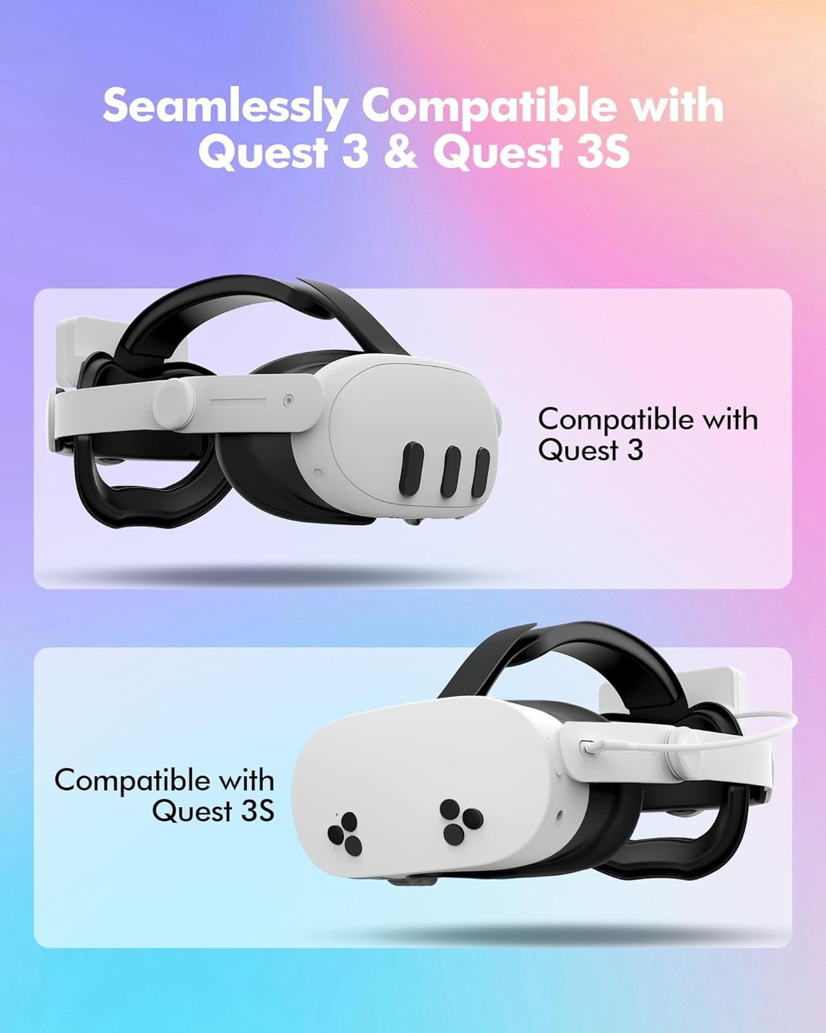 Dobe TY-3882 Adjustable Head Strap & Rechargeable Battery for Meta Quest 3/3S