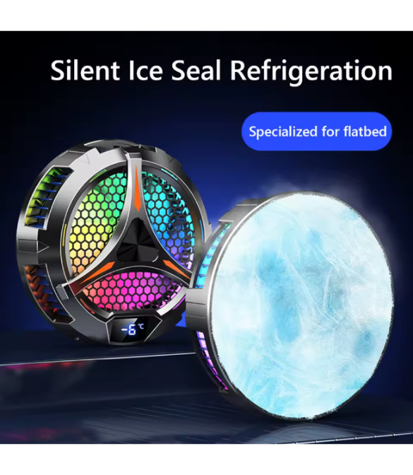 Magnetic Universal Tablet Cooler with Temperature Display for iPad Cooling Fan RGB Lighting 18W for IPad/Surface Pro/Samsung Tab