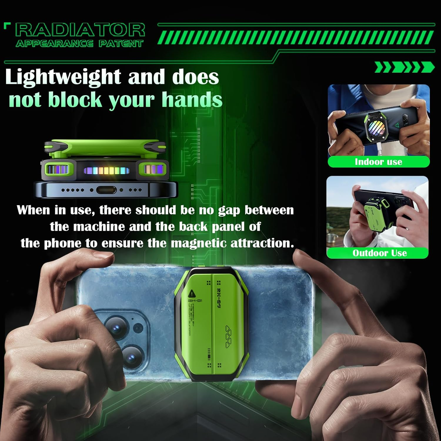 Magnetic Phone Cooler with Rechargeable Battery