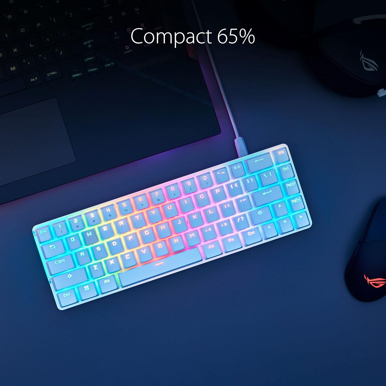 ASUS ROG Falchion Ace 65% Wired Gaming Keyboard, ROG NX Red Key Switch