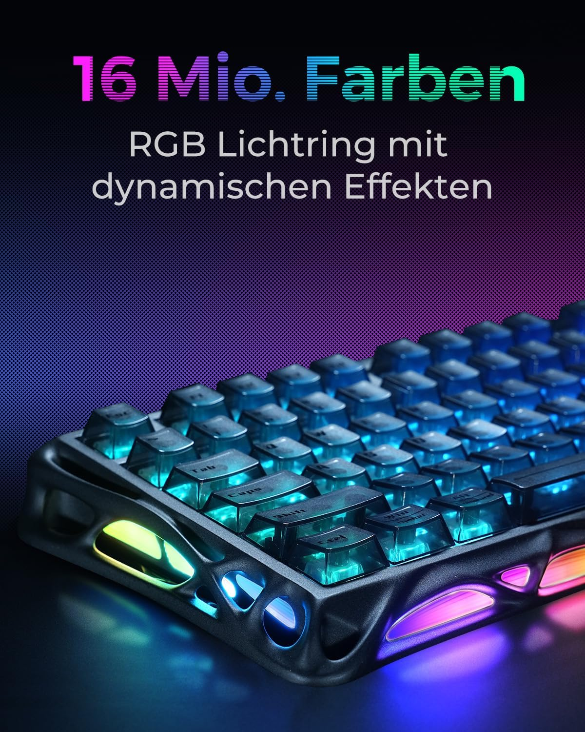 GravaStar Mercury V75 75% Hall Effect Magnetic switch Gaming Keyboard - Stealth Black