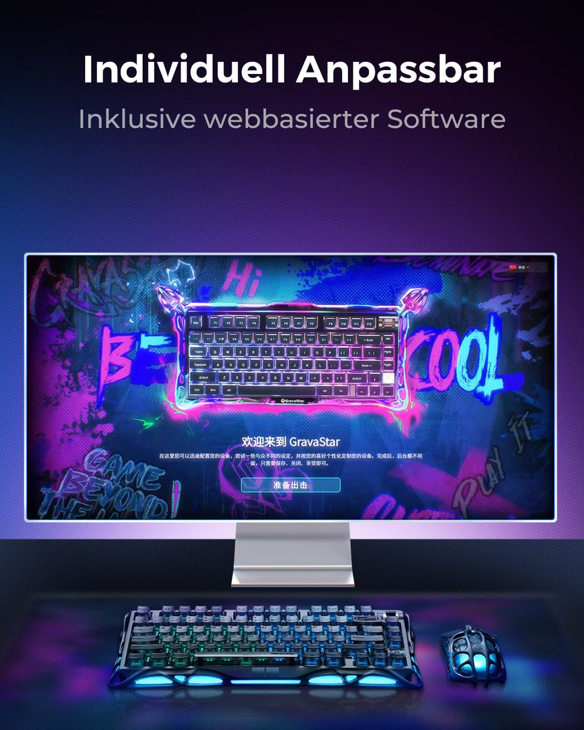 GravaStar Mercury V75 75% Hall Effect Magnetic switch Gaming Keyboard - Stealth Black