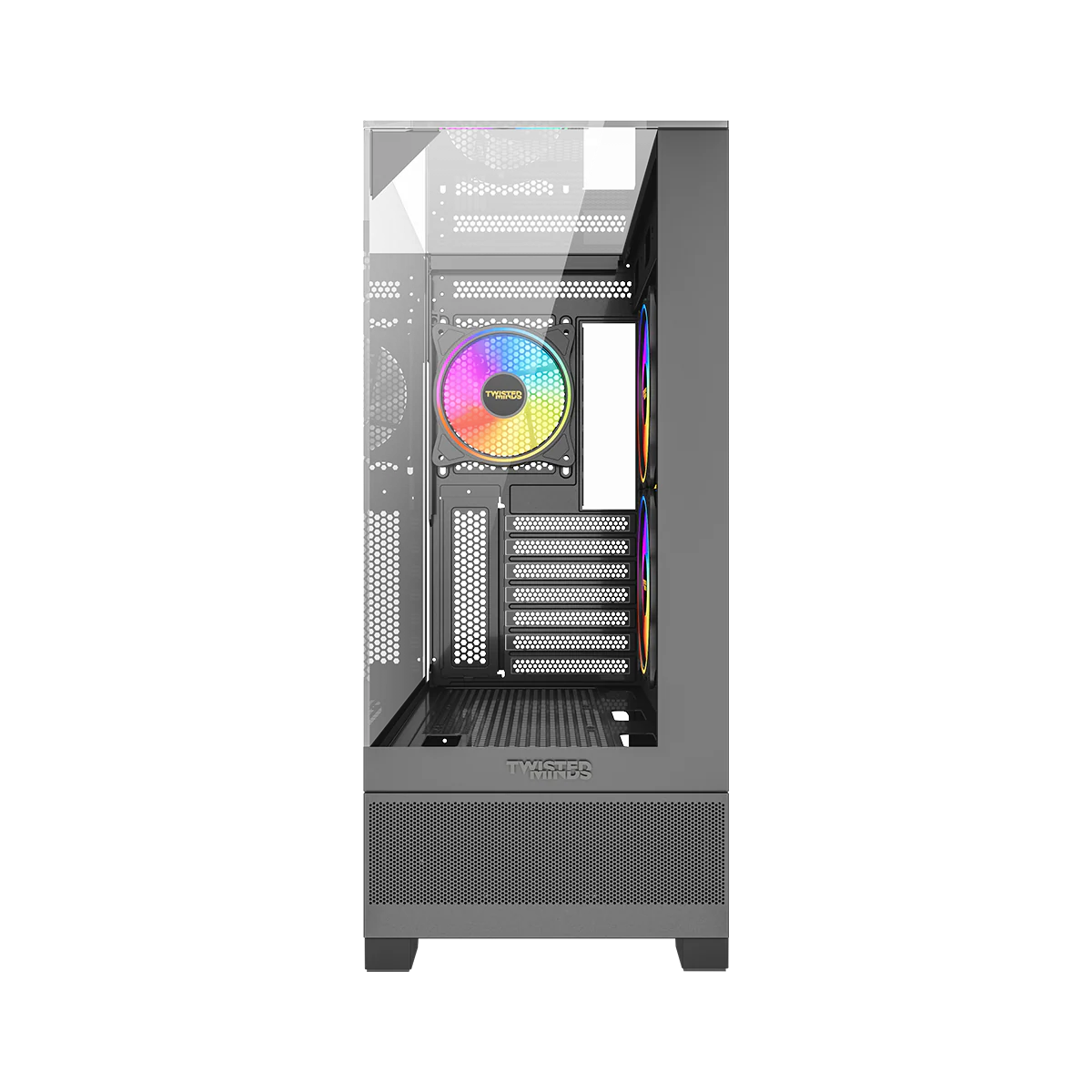 Twisted Minds DarkPulse Tempered Glass Mid Tower Gaming Case (3 ARGB Fans Included) - Black