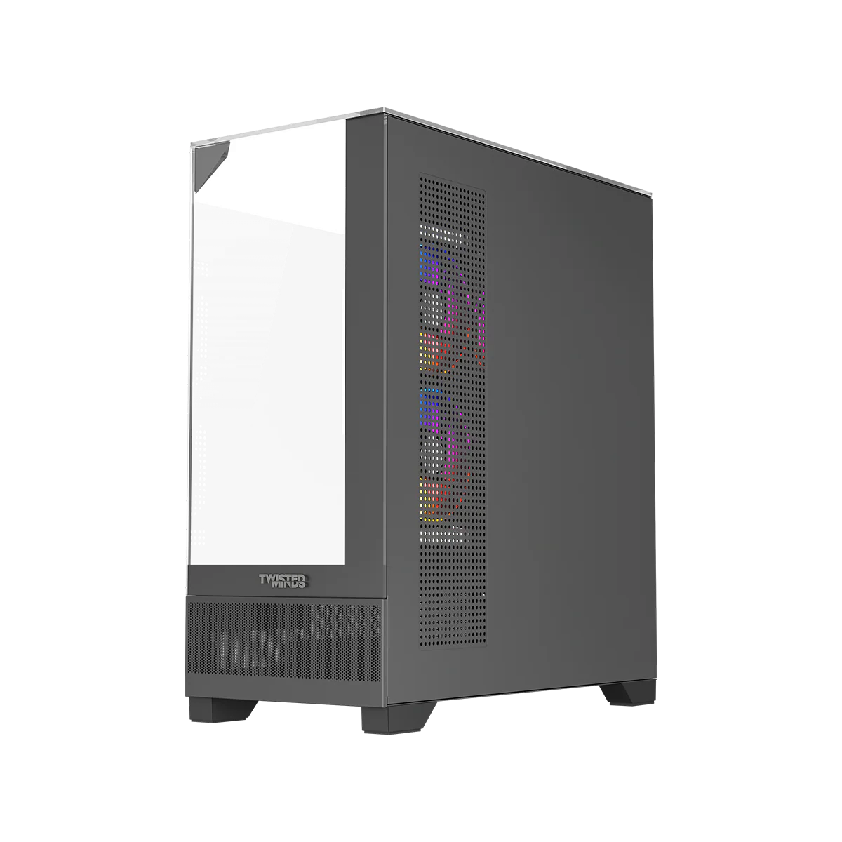 Twisted Minds DarkPulse Tempered Glass Mid Tower Gaming Case (3 ARGB Fans Included) - Black