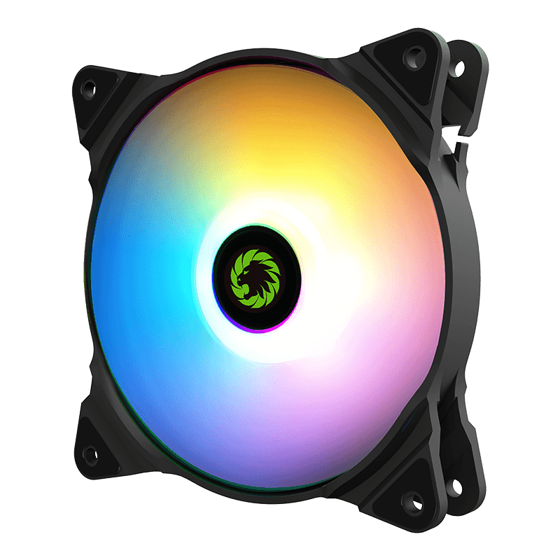 Gamemax FN-12RAINBOW-C2 ARGB 120mm 1100RPM Case Fan - Black