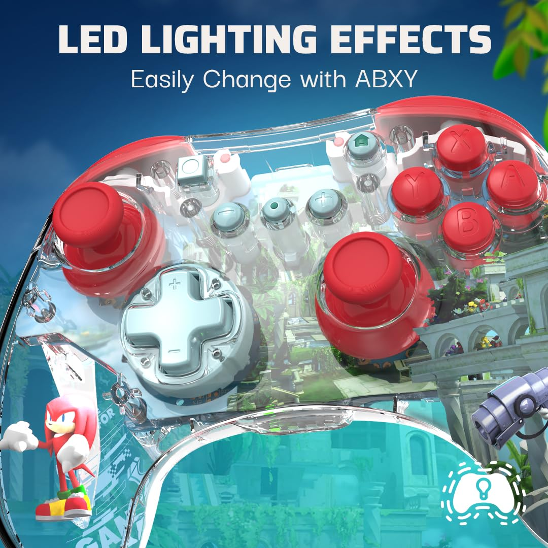 PDP REALMz Wireless Nintendo Switch Controller Forest Biome USB-C Connection - Clear Design