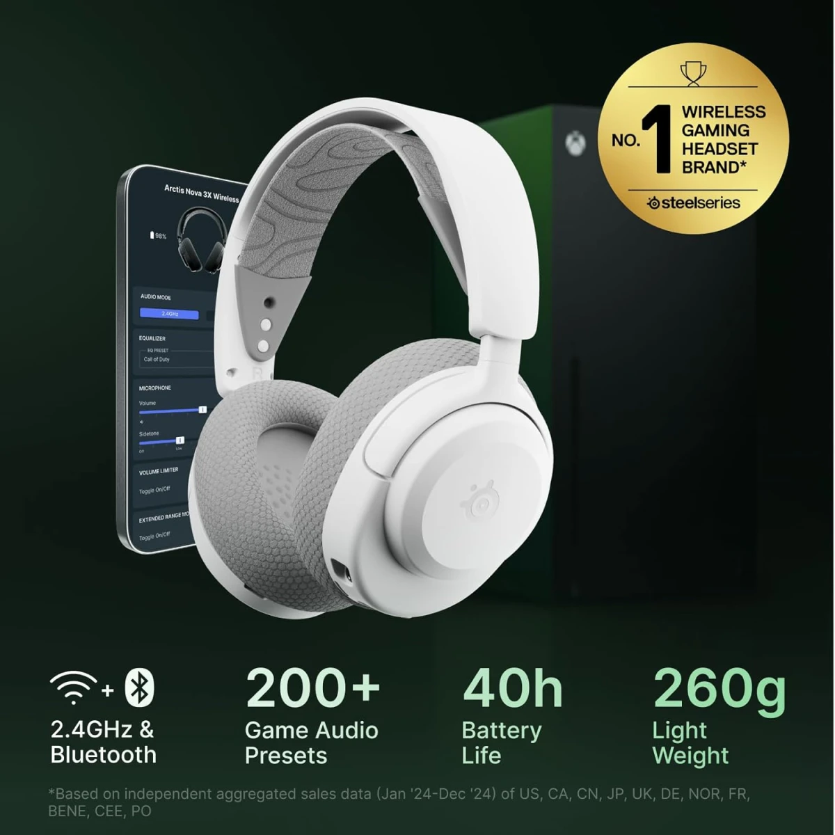 SteelSeries Arctis Nova 3X Wireless Multi-Platform Gaming Headset - white