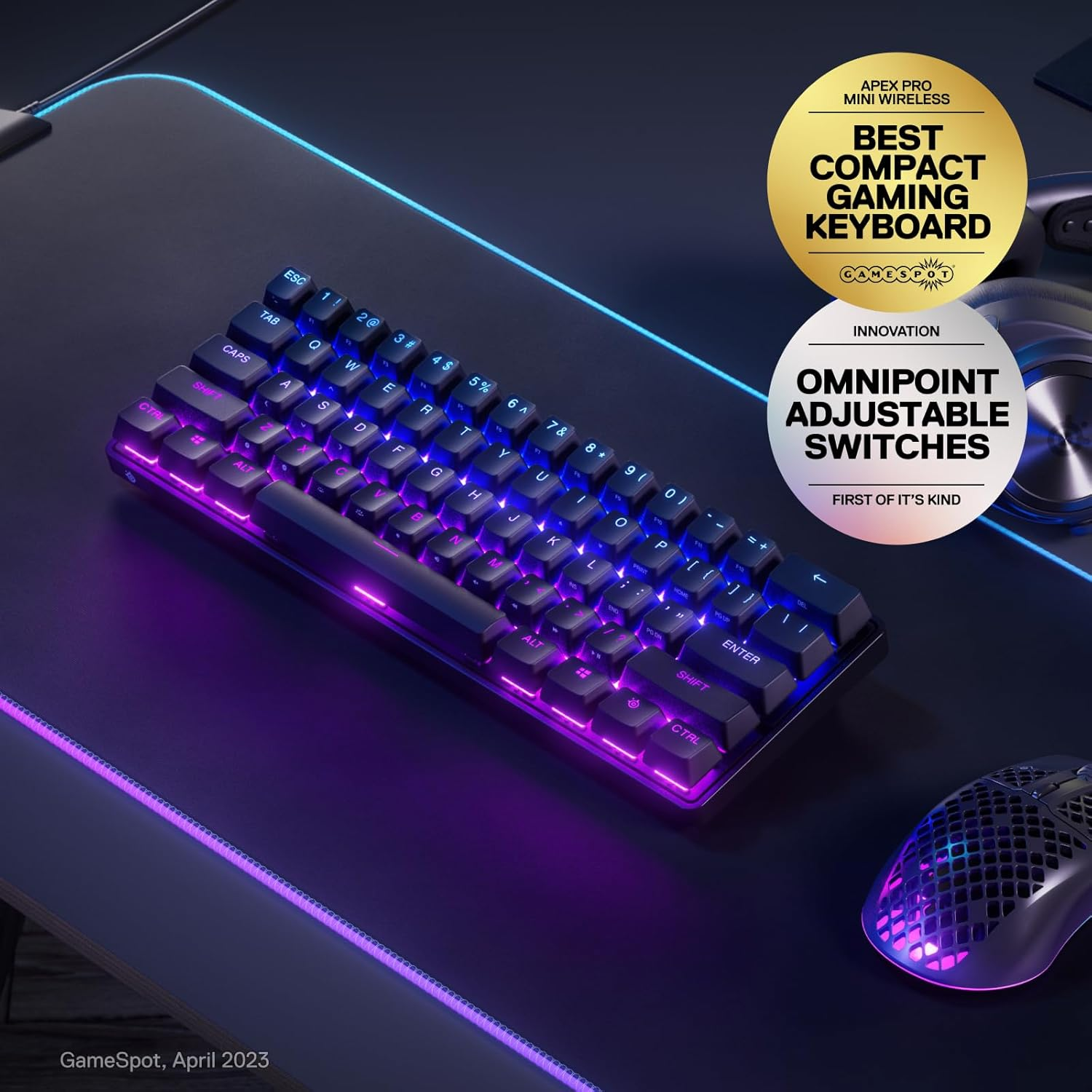SteelSeries Apex Pro Mini Wireless Gaming Keyboard - Black