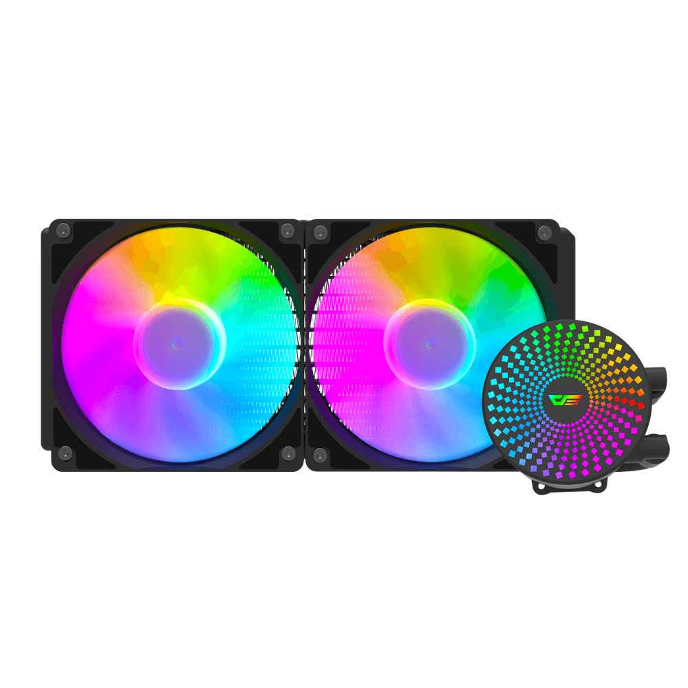 Darkflash Radiant DC240 240mm AIO ARGB Liquid CPU Cooler - Black