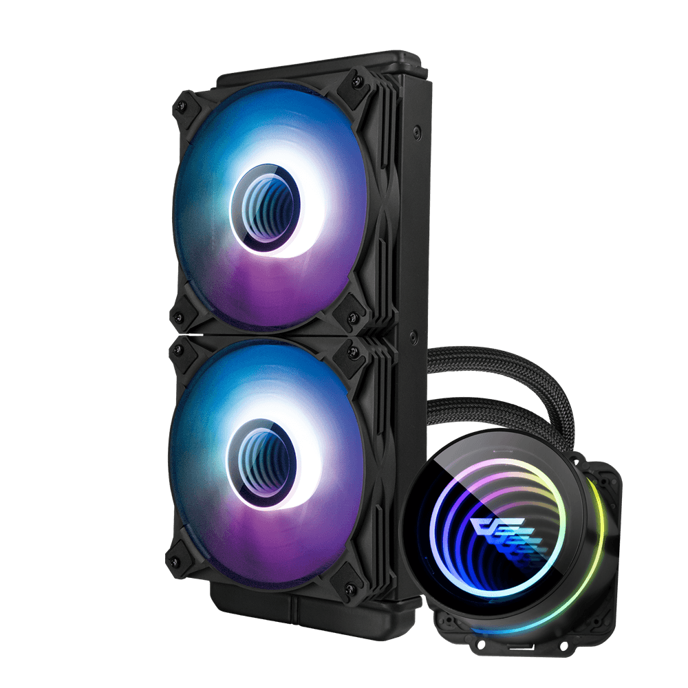 Darkflash Twister DX240 V2 240mm AIO ARGB Liquid CPU Cooler - Black