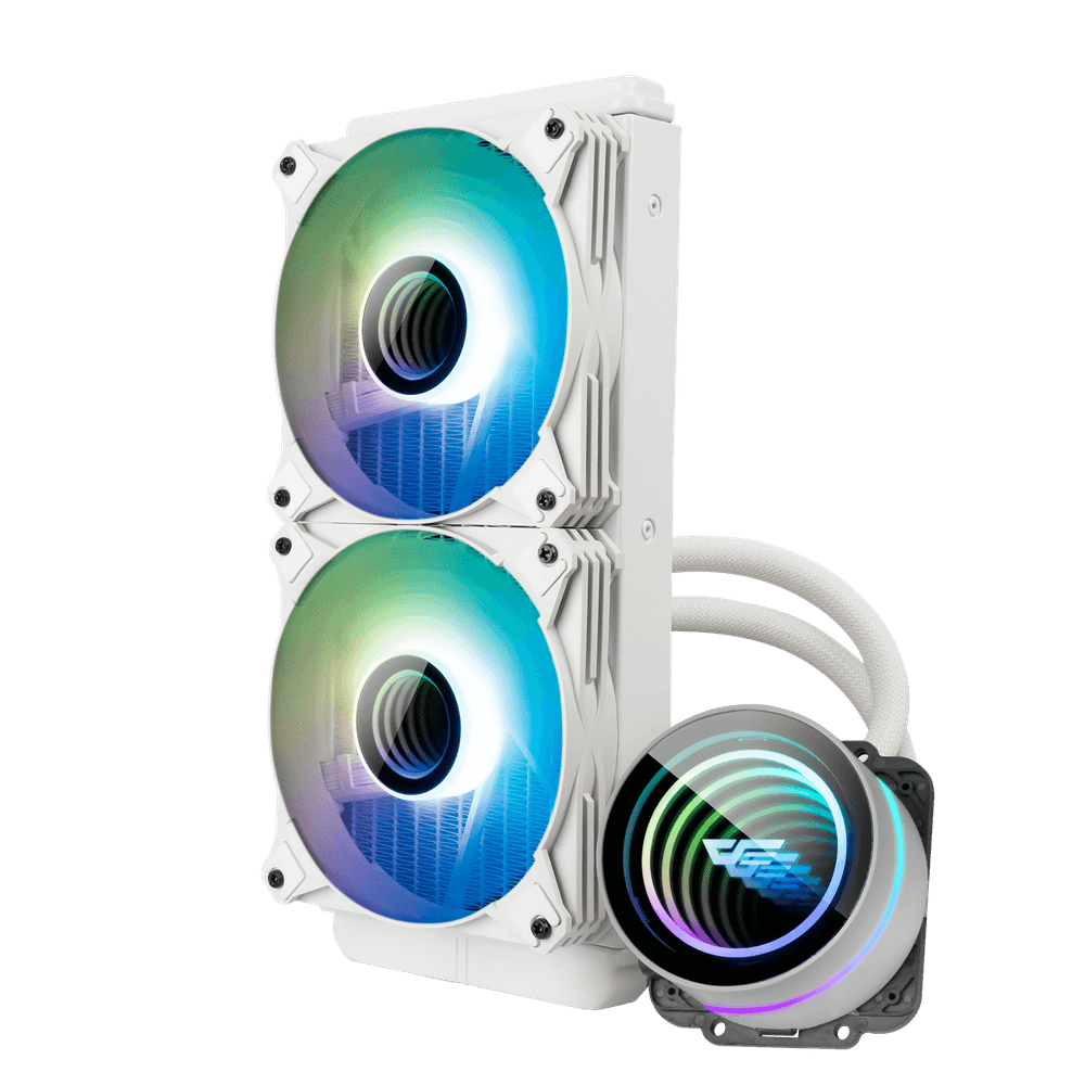 Darkflash Twister DX240 V2 240mm AIO ARGB Liquid CPU Cooler - White