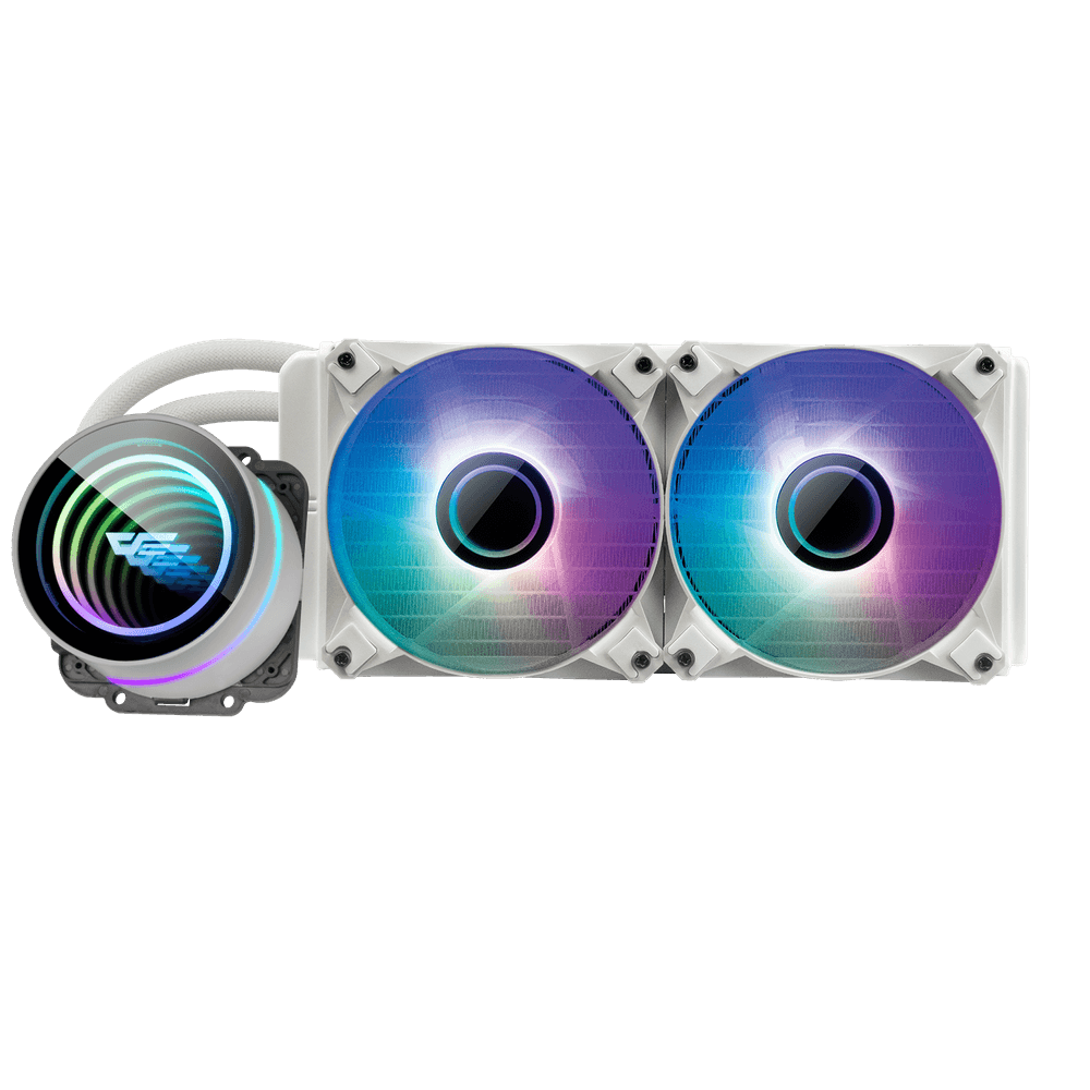 Darkflash Twister DX240 V2 240mm AIO ARGB Liquid CPU Cooler - White