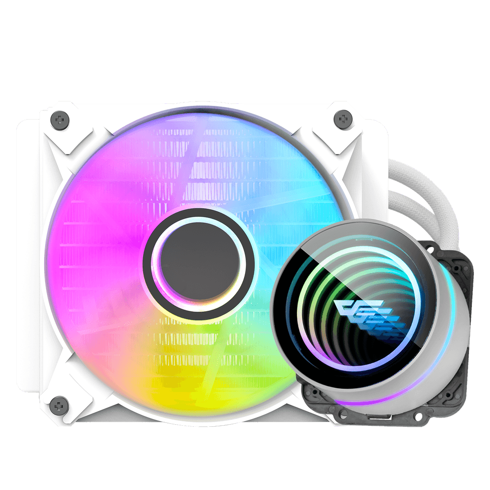 Darkflash Twister DX120 120mm AIO ARGB Liquid CPU Cooler - White