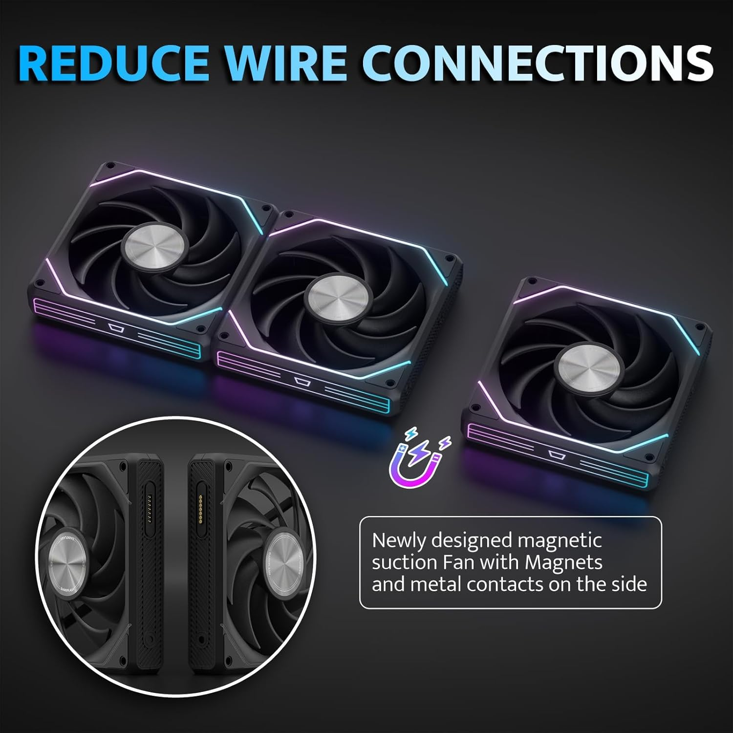 Darkflash Gauss G16 3in1 120mm Magnatic ARGB Case FAN - Black