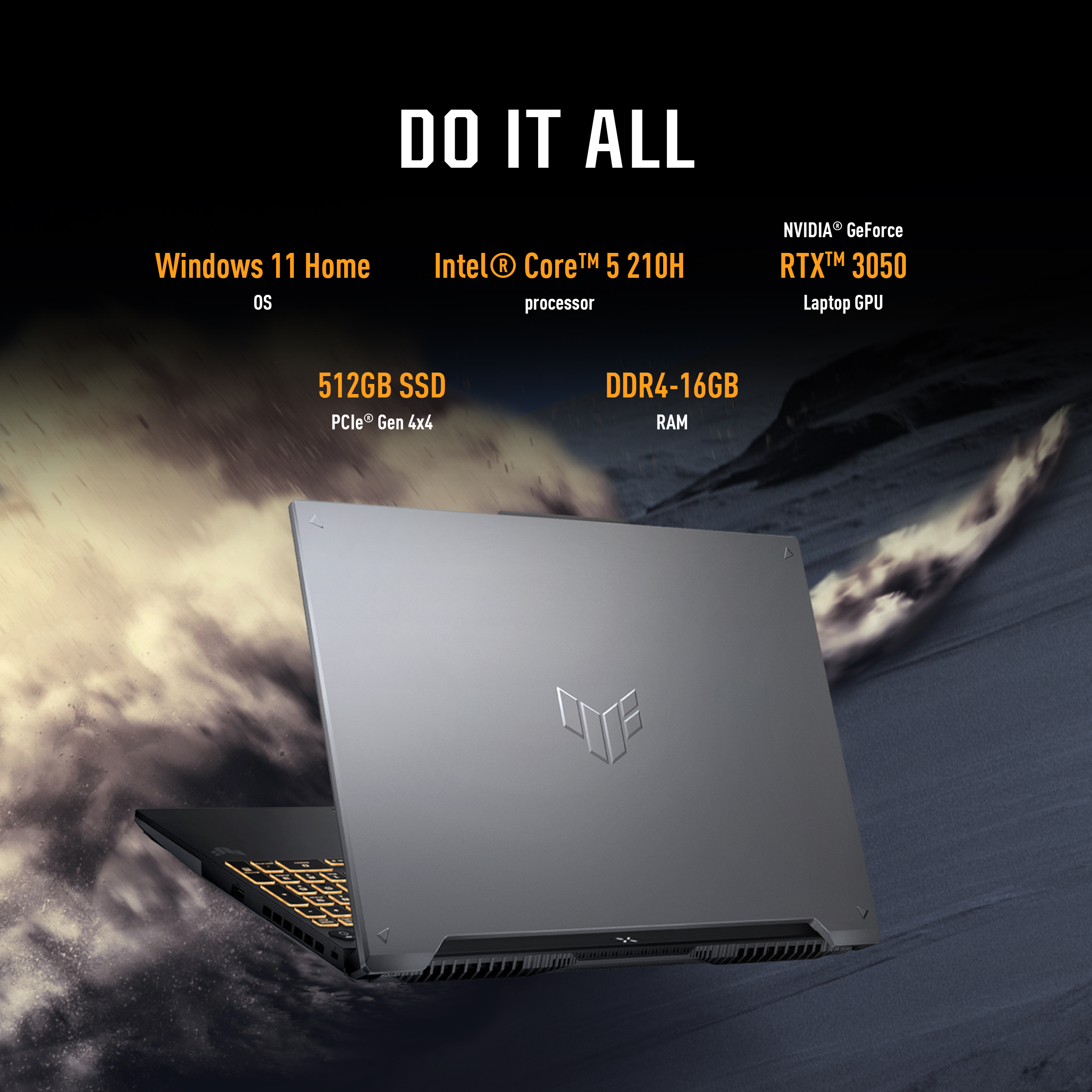 ASUS TUF Gaming F16 FX607VJ Intel® Core™ 5 FHD+ 144Hz NVIDIA GeForce RTX 3050 Laptop GPU 6GB GDDR6 16GB DDR4