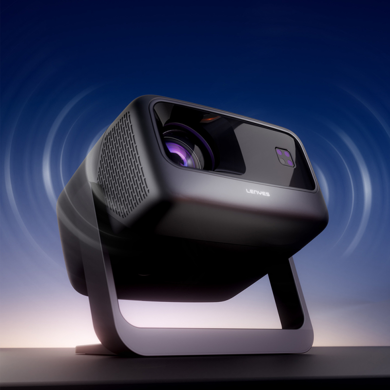 LENYES LPR02 LCD FHD 360 Degree Rotatable Auto Focus Projector - Dark Gray