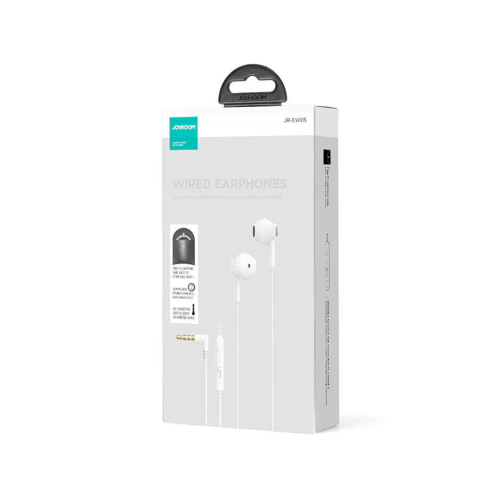 Joyroom JR-EW05 Wired Series In-Ear Wired Earbuds - White