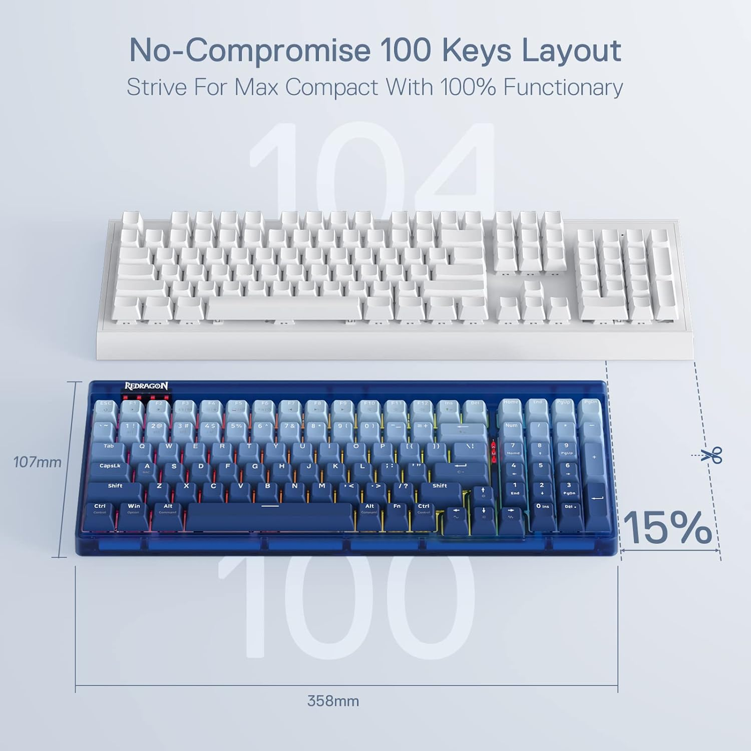 Redragon Garen Pro K656WGB-RGB-PRO Wireless Gaming Keyboard