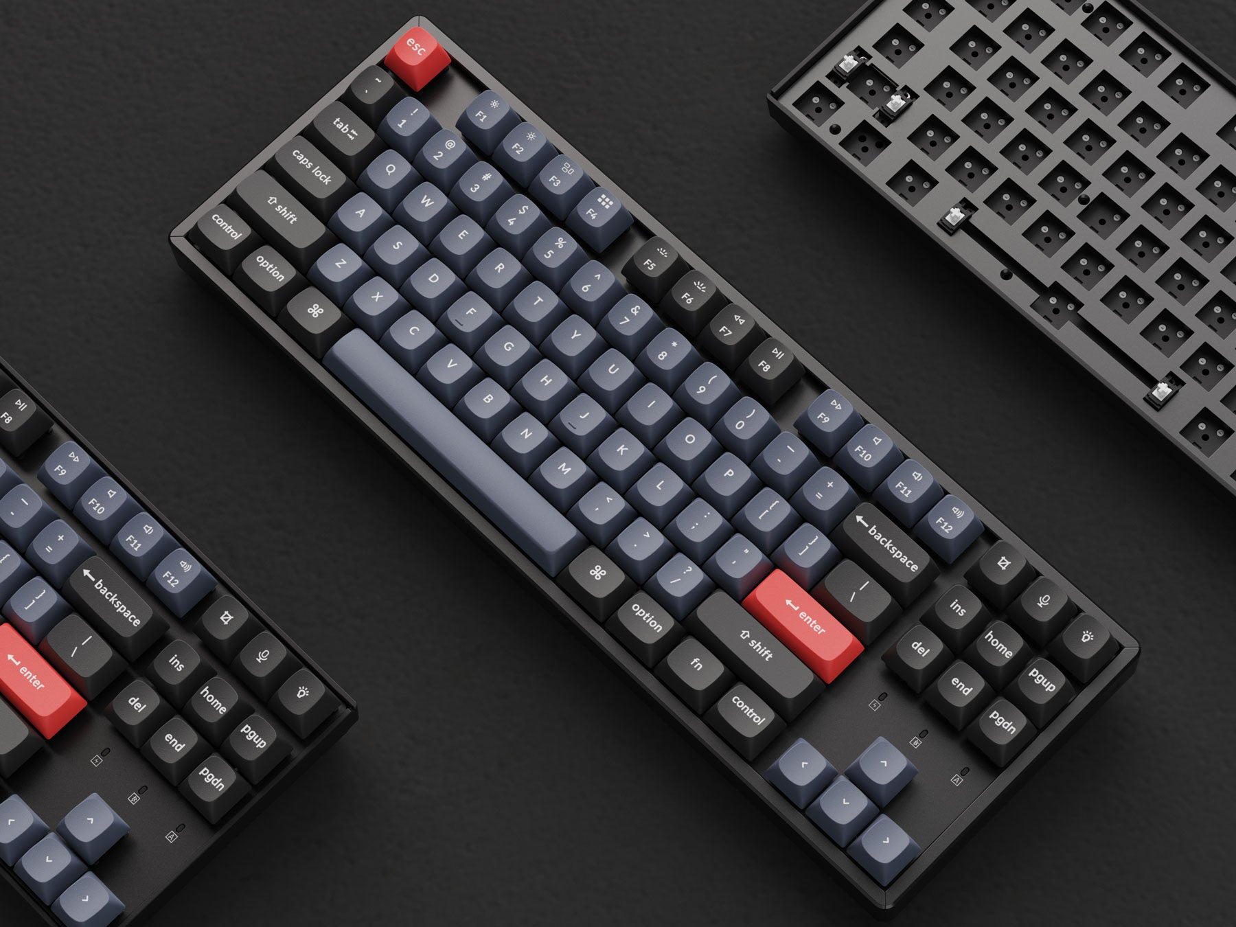 Keychron K8 Pro Swappable RGB Backlight Aluminum Red Switch Wireless Keyboard- Black