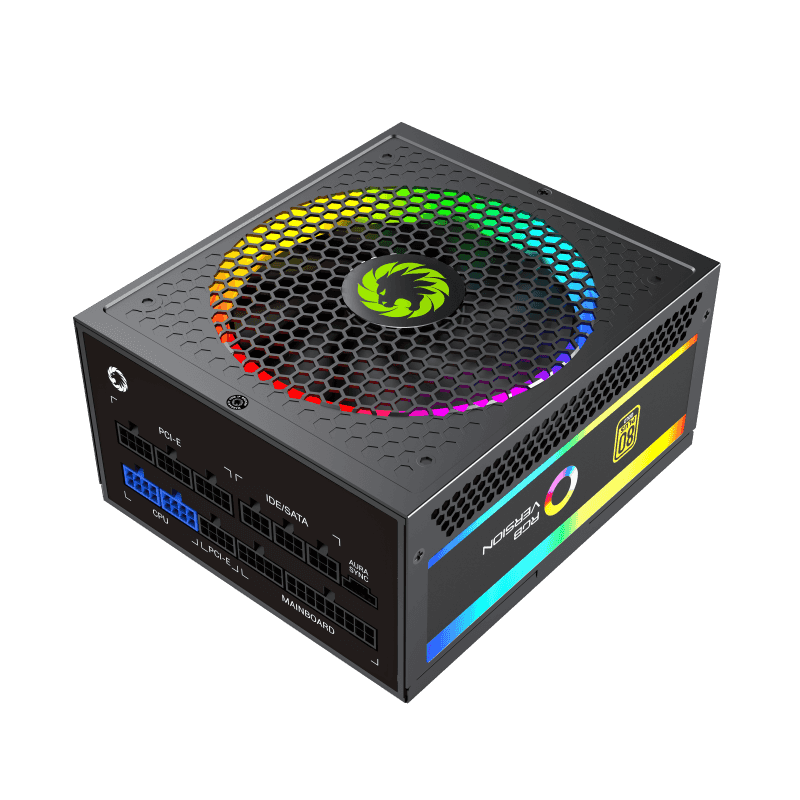 GameMax ARGB 1050W PSU 140mm Fan with ARGB LEDs 80 PLUS Gold Fully Modular - Black