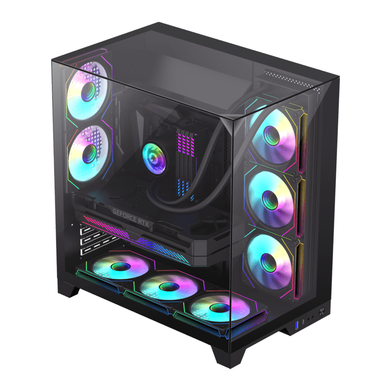 GAMEMAX Infinity Plus BK Mid Tower ATX PC Case (Fans Not Included)