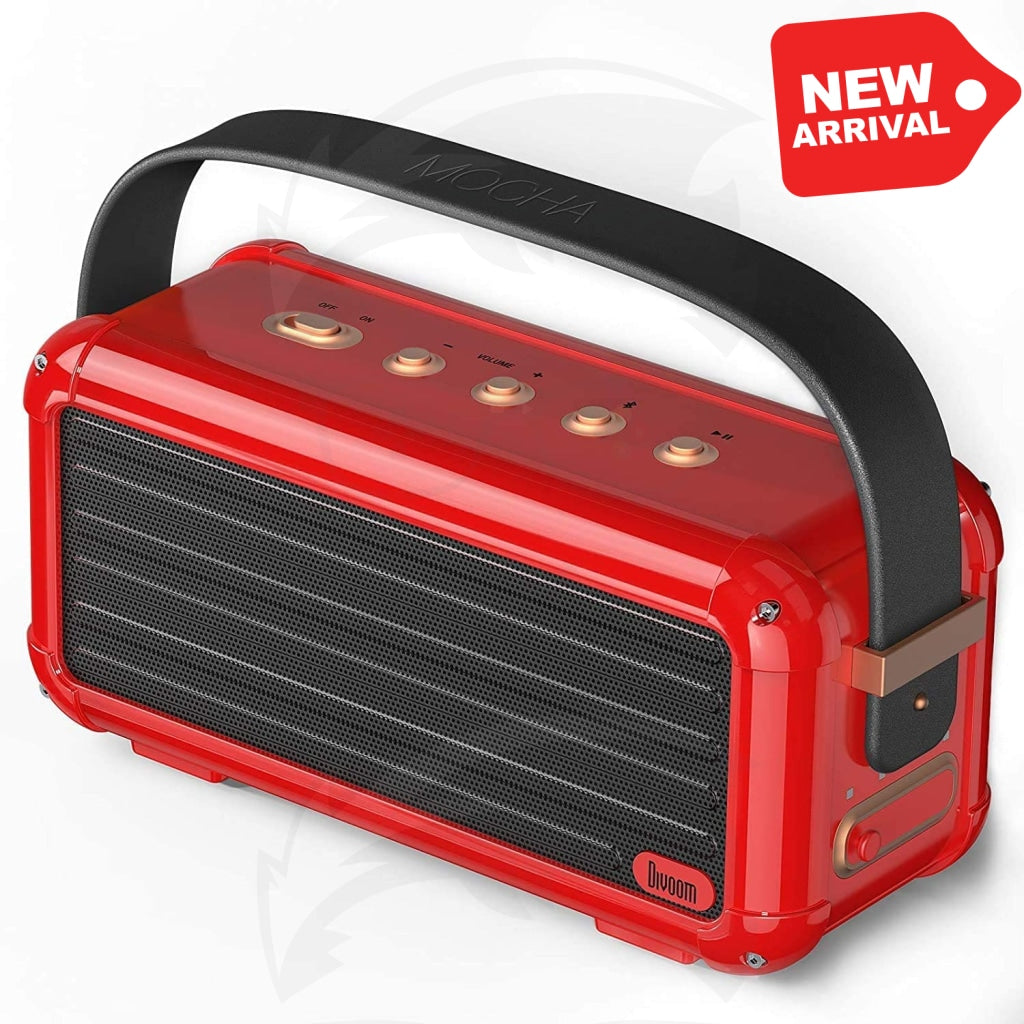 Divoom Mocha Retro Portable Bluetooth Speaker (Red)
