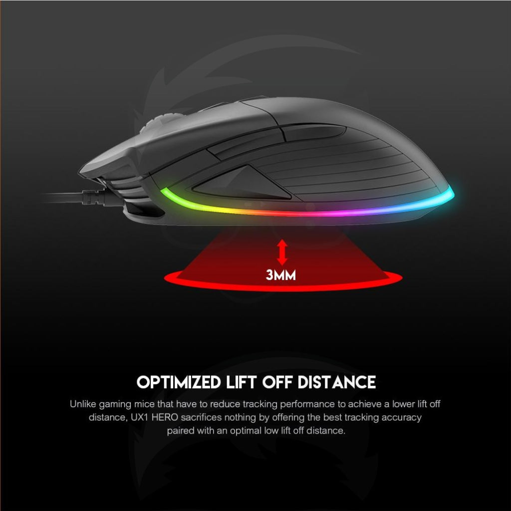 Fantech UX1 Hero Ultimate Macro RGB Gaming Mouse - Black