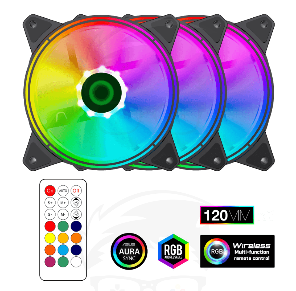 GAMEMAX RQ300 Cooling 3 Fan 3in1 Kit - Black