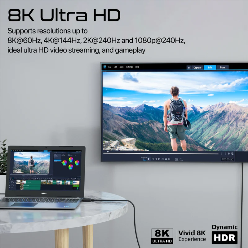 PROMATE DPLINK-300 8K@60Hz High-Definition DisplayPort Cable