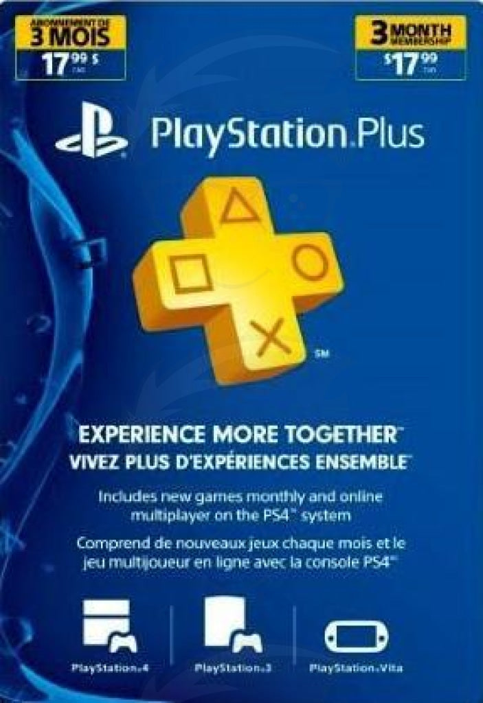 Sony PlayStation PS Plus 3 Month Membership Subscription Card (USA Region)  799366084358