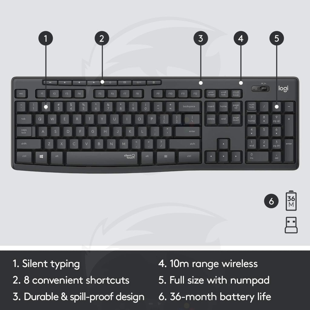 Logitech MK295 Silent Wireless Keyboard and Mouse