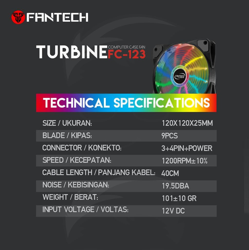 Fantech Fc-123 Turbine Computer Case Fan