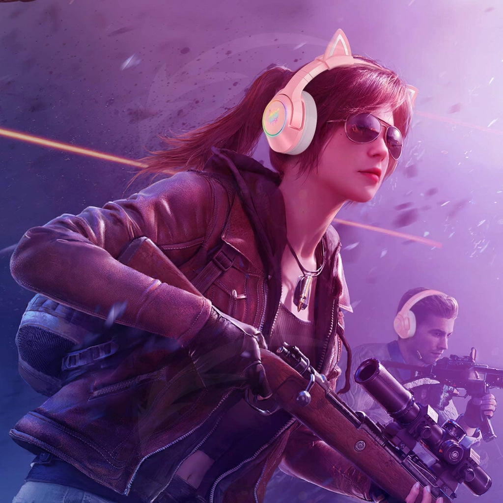 Onikuma K9 Wired RGB Gaming Headset - Pink
