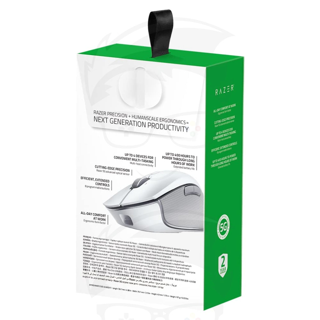 Razer Pro Click High-Precision Ergonomic Wireless Mouse - White