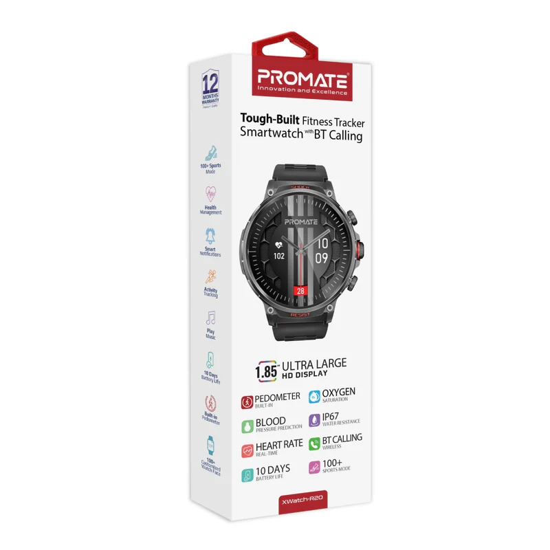 Promate Tough-Built Fitness Tracker Smart watch with BT Calling - Midnight Green Promate Tough-Built Fitness Tracker Smart watch with BT Calling - Midnight Green