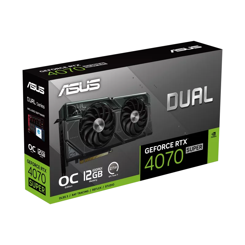 Asus GeForce Dual RTX 4070 Super OC 12GB GDDR6X - Graphics Card