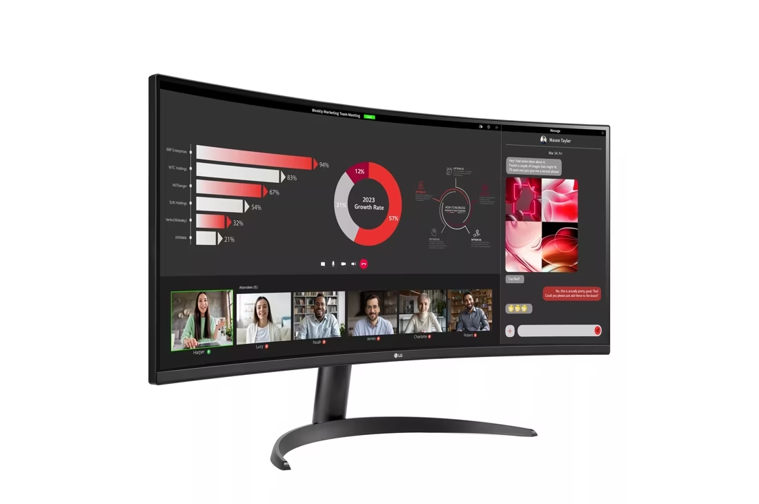 LG 34WR50QC-B 34” Curved UltraWide™ WQHD HDR 10 100Hz – Monitor