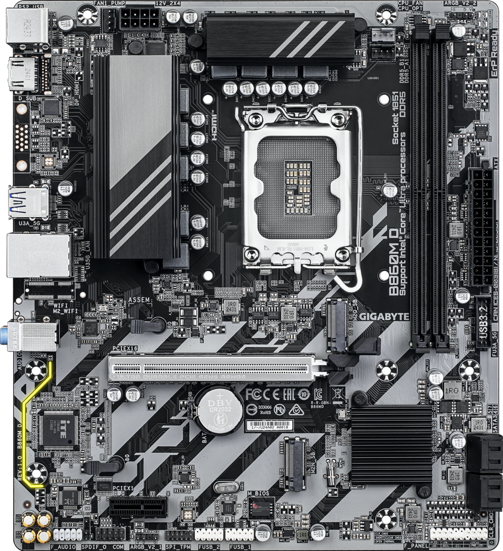Gigabyte B860M D For Intel Core Ultra Processors Motherboard
