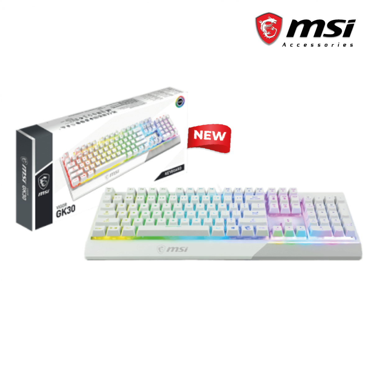 MSI Vigor GK30 RGB 6-Zone RGB Lighting Gaming Keyboard