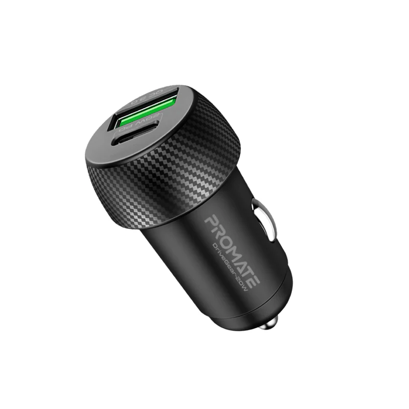 Promate DriveGear-20W Mini Car Charger Ultra Fast Charging 20W