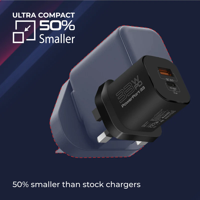 Promate 33W Power Delivery GaNFast™ Charging Adapter