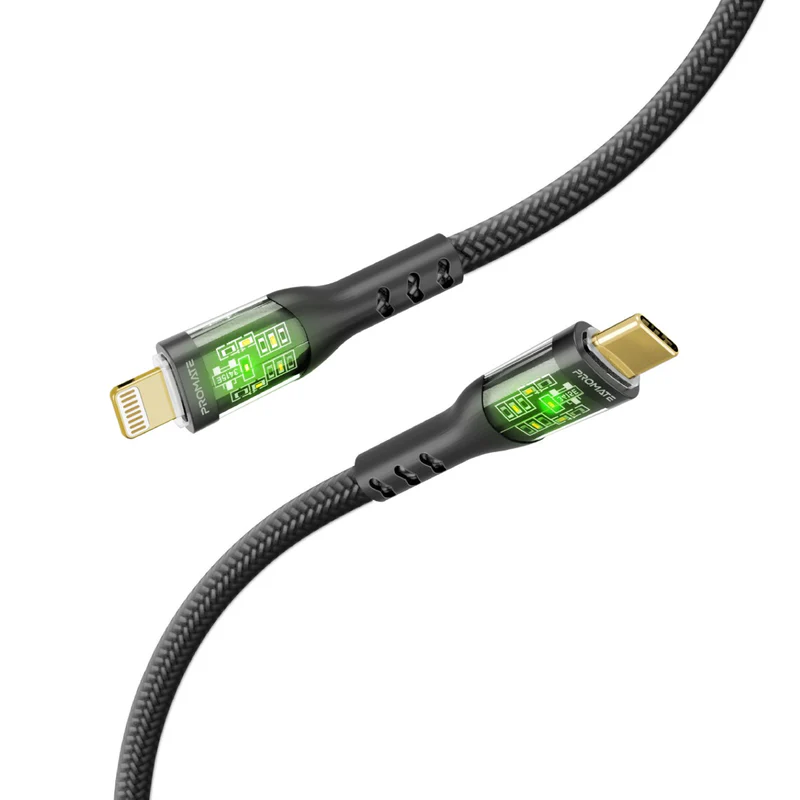 Promate TransLine-Ci USB-C to Lightning Cable 1.2m Ultra-Fast 27W Power Delivery Cable