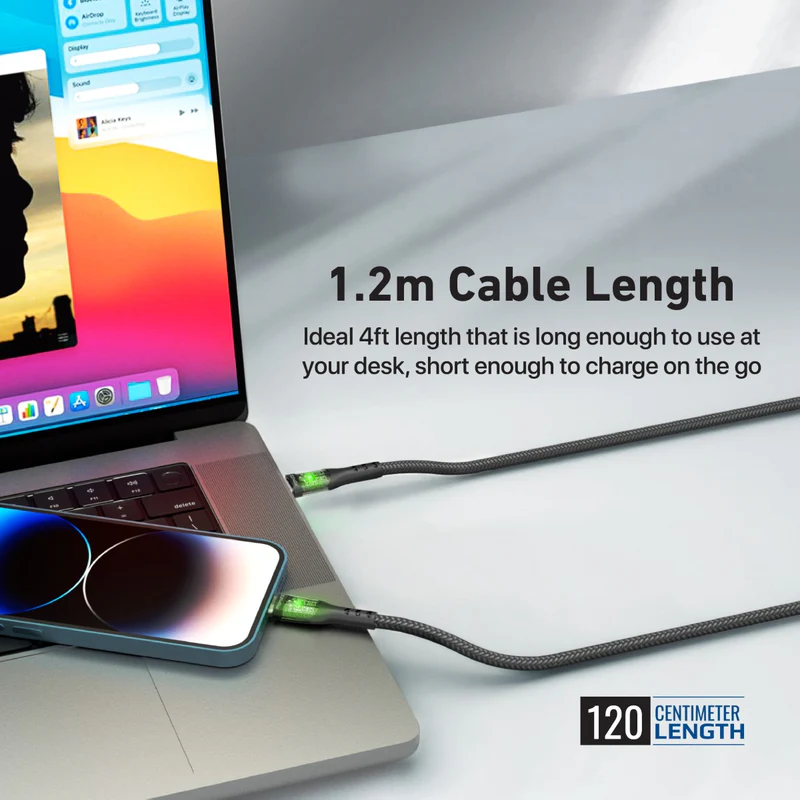 Promate TransLine-Ci USB-C to Lightning Cable 1.2m Ultra-Fast 27W Power Delivery Cable