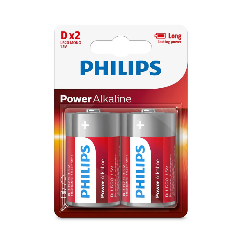 Philips D alkaline batteries AM1 LR20