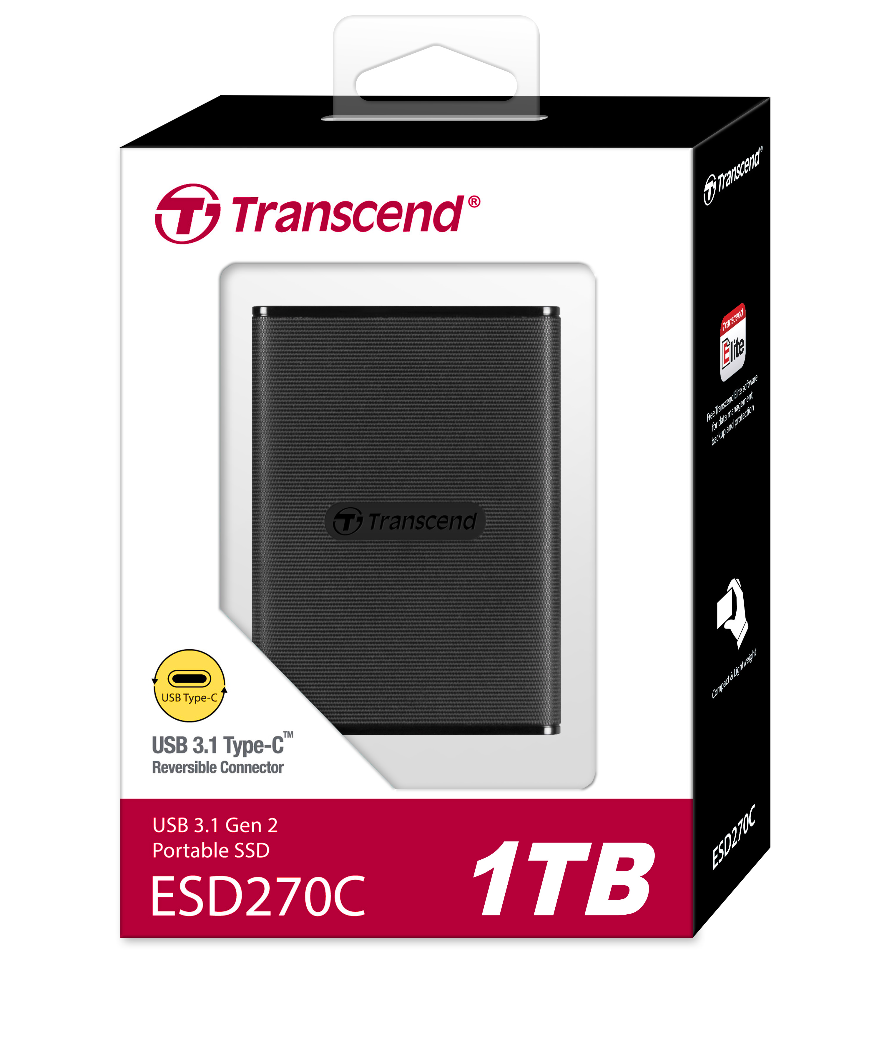 Transcend ESD270C 1TB Portable External SSD - Black Transcend ESD270C 1TB Portable External SSD - Black